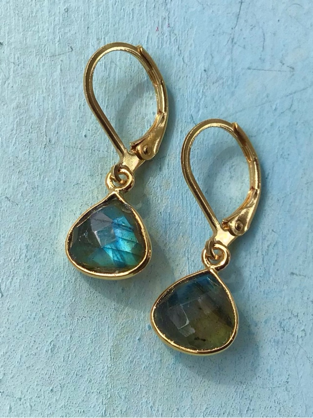 Natural Flashy Labradorite Sundance Charm Earrings